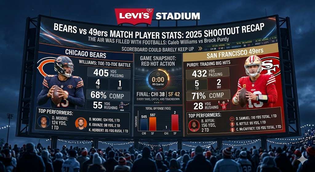 Chicago Bears vs 49ers Match Player Stats
